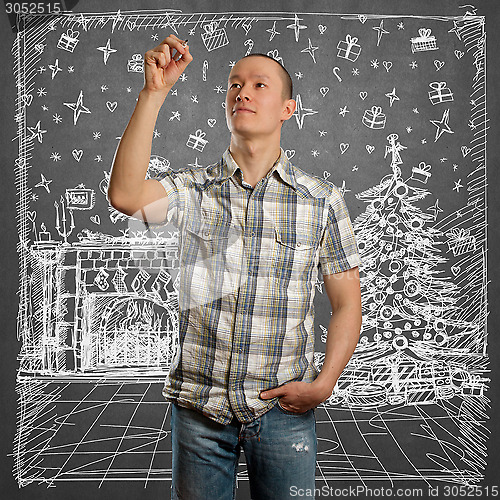 Image of Man Looking For Christmas Gifts