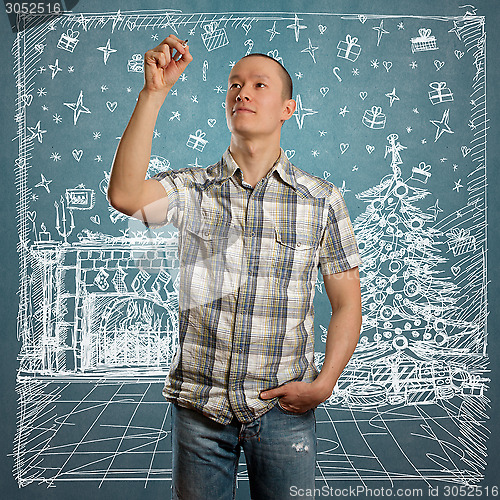 Image of Man Looking For Christmas Gifts