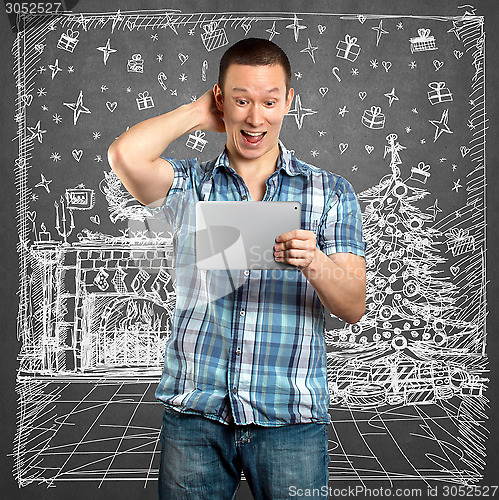 Image of Man Looking For Christmas Gifts
