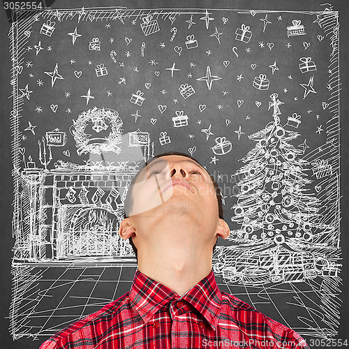Image of Man Looking For Christmas Gifts