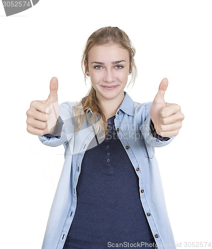 Image of youth two thumbs up