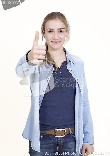 Image of young woman portrait thumbs