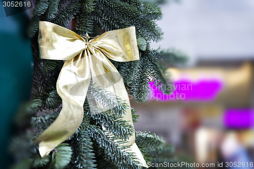 Image of Decoration golden bow Christmas Market