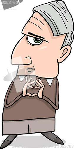 Image of thinking man cartoon illustration