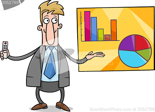 Image of businessman presentation cartoon illustration