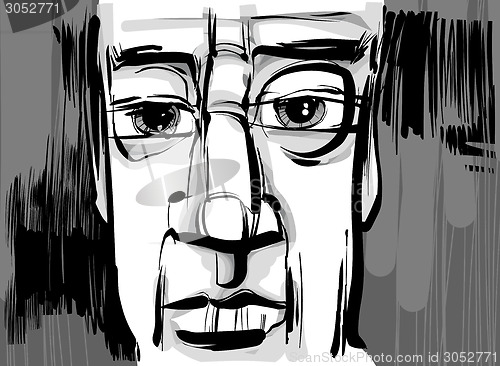 Image of man face artistic drawing illustration