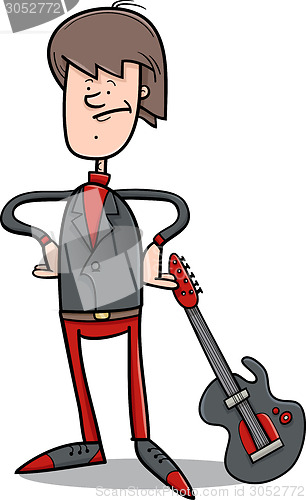 Image of rock man with guitar cartoon