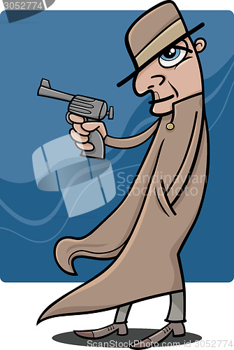 Image of detective or gangster cartoon illustration