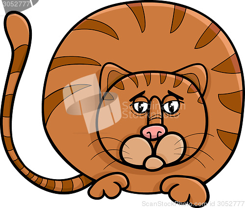 Image of fat cat character cartoon illustration