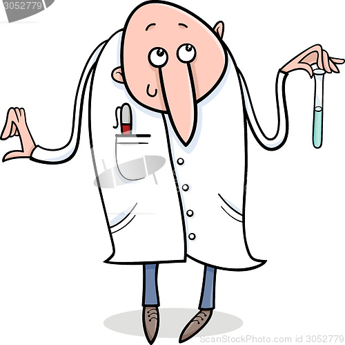 Image of scientist character cartoon illustration