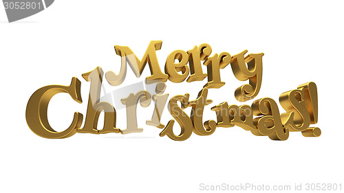 Image of Merry Christmas lettering isolated