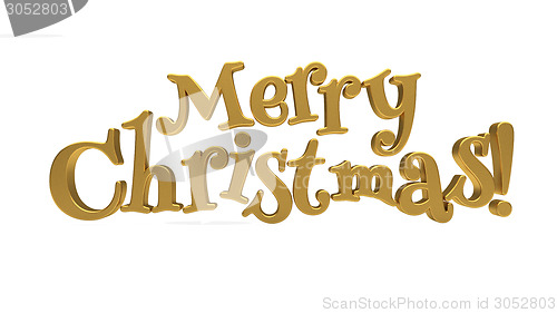 Image of Merry Christmas lettering isolated