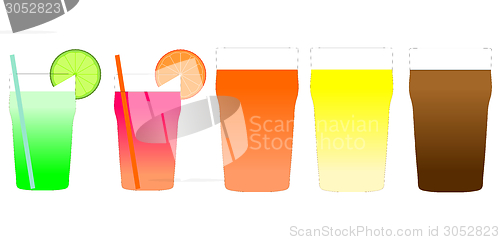 Image of Cocktail and beer illustration