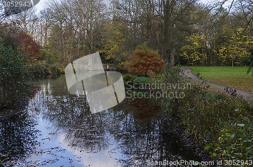 Image of Path at the brook in autumn