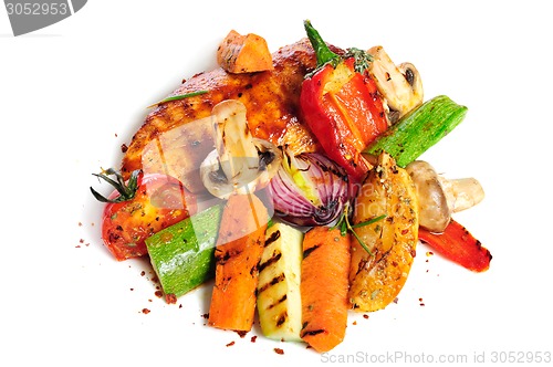 Image of grilled chicken fillet and vegetables