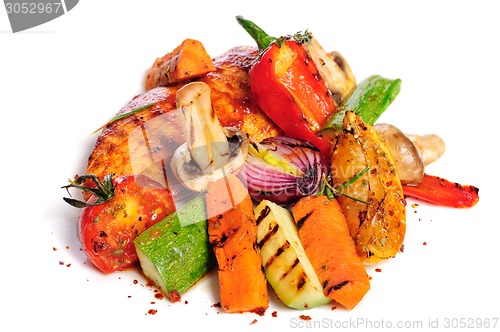 Image of grilled chicken fillet and vegetables