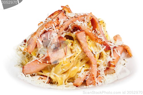 Image of Pasta Carbonara with bacon and cheese