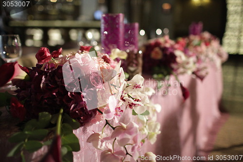 Image of Wedding served decorated tables