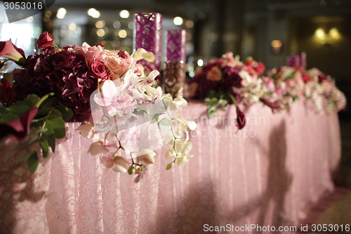 Image of Wedding served decorated tables