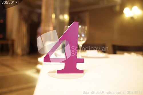 Image of Reception Table Number