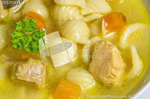 Image of Chicken soup with noodles