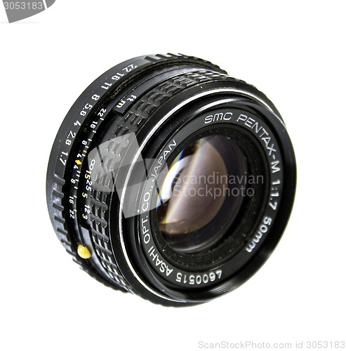 Image of An old manual control camera lens