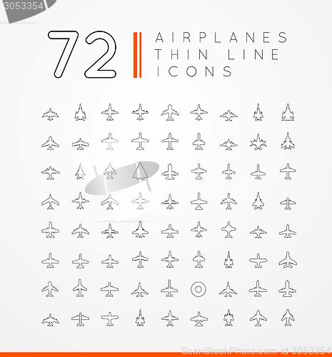 Image of vector icons of airplanes