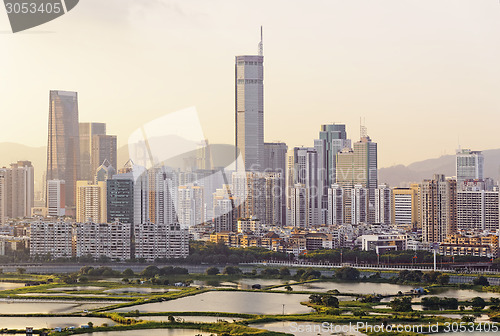 Image of hong kong countryside sunset