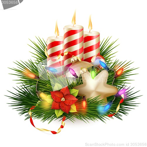 Image of Christmas candle illustration. EPS 10