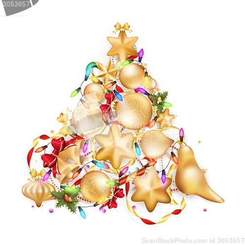 Image of Golden Christmas background. EPS 10