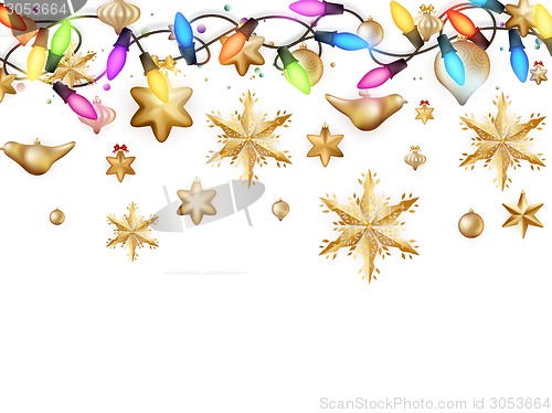 Image of Golden Christmas Decoration. EPS 10