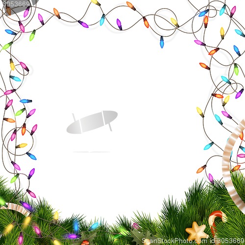 Image of Christmas lights isolated on white. EPS 10