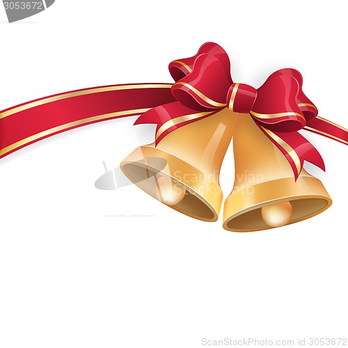 Image of Jingle bells with red ribbon bow. EPS 10