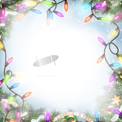 Image of Christmas lights isolated on white. EPS 10