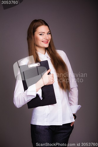 Image of Woman with folder