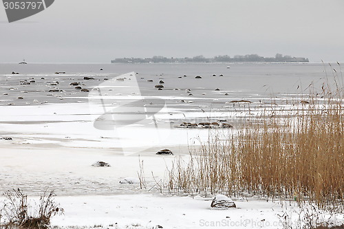 Image of ice covered lake