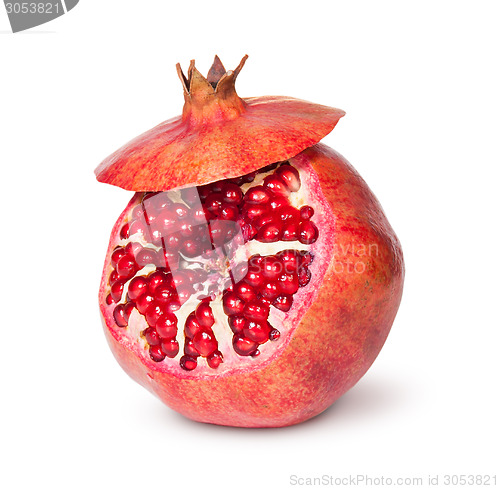 Image of Delicious Exotic Pomegranate Fruit With Lid