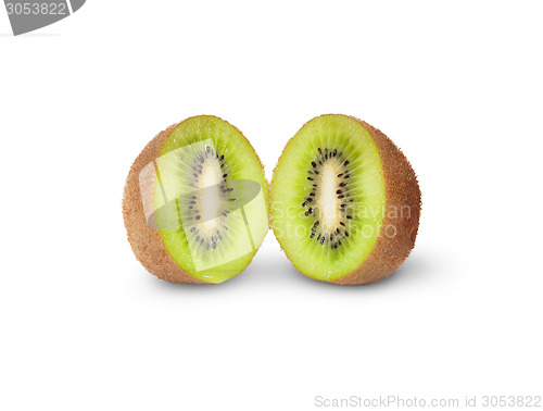 Image of Two Halves Juicy Kiwi Fruit