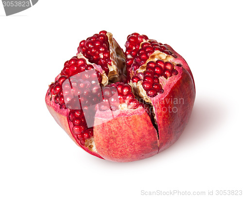 Image of Broken Bright Ripe Delicious Juicy Pomegranate