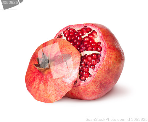 Image of Delicious Exotic Pomegranate Fruit With Lid Near