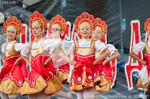 Image of Russian beauty in Rodnichok folk groupe