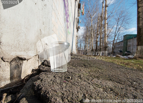 Image of Glass of vodka in spring