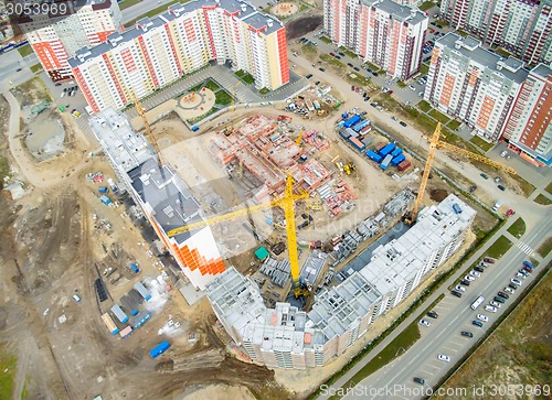 Image of Bird eye view on construction site in Tyumen