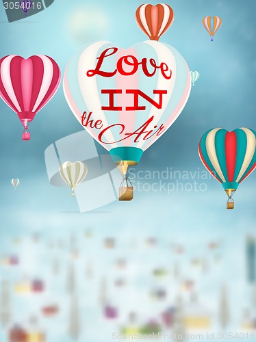 Image of Bright balloon flying over Village. EPS 10