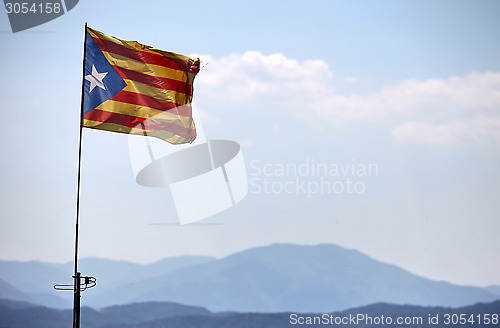 Image of freedom flag of Catalonia