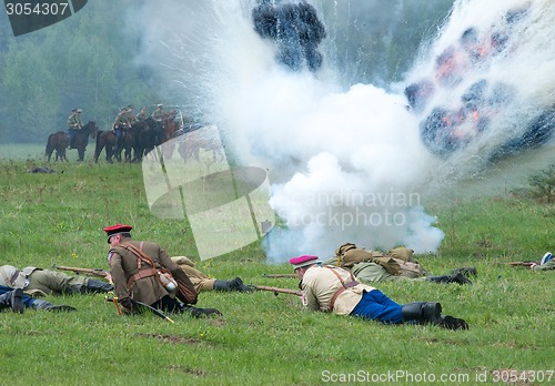 Image of Kornilovs hiking squad lying down