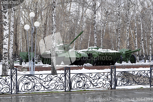 Image of Exhibition of armored equipment. Tyumen.