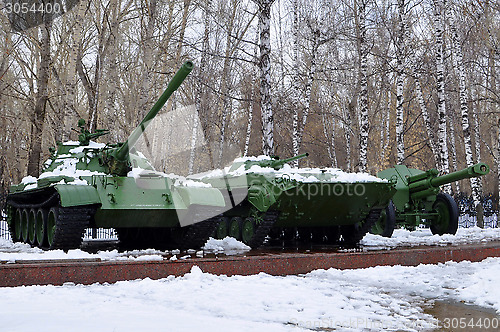 Image of Exhibition of armored equipment. Tyumen.