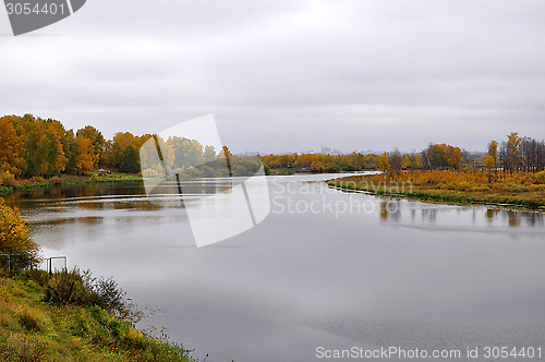 Image of Lake Lower Curve in the Autumn Afternoon. Tyumen.