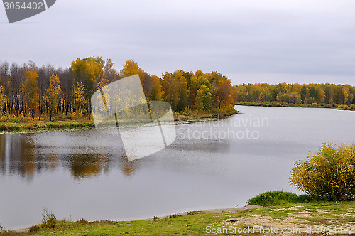 Image of Lake Lower Curve in the Autumn Afternoon. Tyumen.